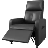 Happiq Elektrische Relaxfauteuil - Verstelbare Rugleuning met Massage en Verwarming - voor woonkamer en home theater - Zwart PU Leer - Grijs