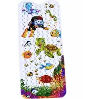 BSS Badmat Antislip voor Bad 40x100CM – Kinder Badmat met Schildpad, Zeedieren en Duiker Print, Extra Lange Douchemat met Zuignappen en Afvoergaatjes