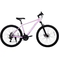 Happiq Mountainbike – Voor heren en dames – 21 versnellingen / mechanische schijfremmen / voorverende vork – Paars / 69 cm