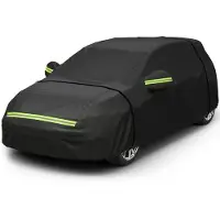Famanu – Waterdichte autohoes voor hatchbacks, buitenbescherming van Oxford doek, anti-UV, stofdicht en regenbestendig, ideaal voor winteropslag, zwart, 400 x 165 x 155 cm