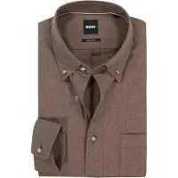 HUGO BOSS BOSS Liam regular fit overhemd - popeline - bruin