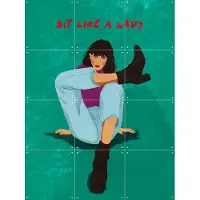 IXXI Sit Like A Lady, Raissa Oltmanns - 60 x 80 cm - Gratis ophangtool - Grote wanddecoratie en posters - Retro, Fantasierijk, Typografie, Modern