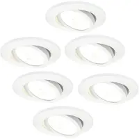 LEDVION - 6X LED Inbouwspot - Wit - Dimbaar - 7W - IP65 - CCT - COB - Ø90mm