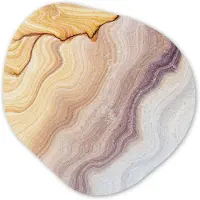 MuchoWow Organische wanddecoratie 60x60 cm - Organisch schilderij Marmer - Textuur - Zandsteen - Goud - Marmerlook - Muurdecoratie woonkamer - Kamer decoratie - Schilderijen - Muurcirkel aesthetic