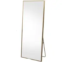 Happiq Staande Spiegel 164 X 54 Cm - Volledige Lichaamslengte Spiegel, Hangend of Staand Te - Aluminium Frame - Goud