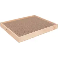 UNUS Krabplank met houten frame – Krabkarton voor katten bamboe 40x32cm