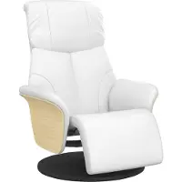 vidaXL Fauteuil verstelbaar met voetensteun kunstleer wit