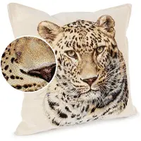ANRO Luipaard Sierkussen 45x45 cm - Jacquard gobelin