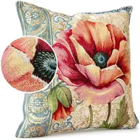 ANRO Klaproos Sierkussen 45x45 cm - Jacquard gobelin