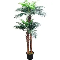Decovego Kunstmatige Royal Palm Kokospalm Echt Hout Decoratie Bininnen 170cm