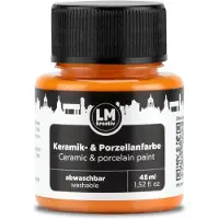 Kreativ LM-Porselein en Glasverf - Dekkende verf - Op Waterbasis - Hittebestendig - Oranje - 45 ml