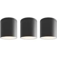 LEDVION - 3X LED Opbouwspot, Zwart ø90mm, IP54, GU10