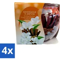 At Home 4 x - Scents - Geurkaars - Sandalwood & Jasmin - 70 g - Geurkaars - Sandelhout - Jasmijn - Thuisgeur - Rustgevende Geur