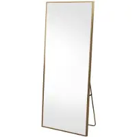 Happiq Staande Spiegel 177 X 77 Cm - Volledige Lichaamslengte Spiegel, Hangend of Staand Te - Aluminium Frame - Goud - Decoratief