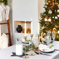 Unyqoos Elegante set van zes metalen kaarsenhouders voor romantische decoratie
