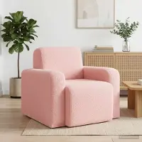 vidaXL Fauteuil Roze Bouclé