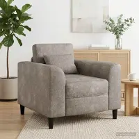 vidaXL Fauteuil Lichtgrijs Kunst Suède Leer