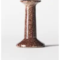 HEMA Kandelaar ⌀8x12cm Zwier keramiek spikkel bruin (bruin)