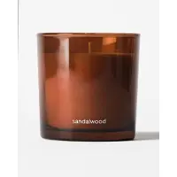 HEMA Geurkaars ⌀10x10cm Glas Sandelhout (bruin)