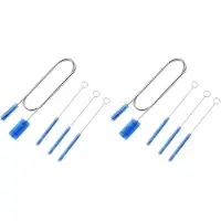 Typecat 2-delige set afvoerborstels - 1,5 m lange elastische nylon borstel met dubbele kop en 3 rietjesborstels voor aquariumslangen/aquaria/gootstenen