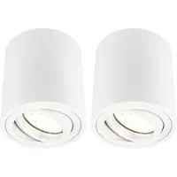 LEDVION - 2X LED Opbouwspots - Dimbaar - 5W - 2700K - Wit