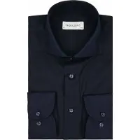 Profuomo overhemd slim fit donkerblauw effen