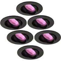 LEDVION - 6X SMART LED Inbouwspot Rio - Zwart - Dimbaar