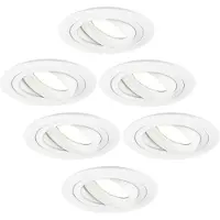 LEDVION - 6X LED Inbouwspot Tokyo - Wit - Dimbaar - 3W - 4000K - Ø92 mm