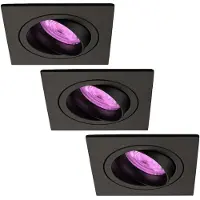 LEDVION - 3X SMART LED Inbouwspot Sevilla - Dimbaar - WiFi - Zwart