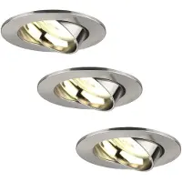 LEDVION - 3X LED Inbouwspot Rio - RVS - Dimbaar - 3W - 2700K - Ø85 mm