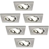 LEDVION - 6X LED Inbouwspot Sevilla - Dimbaar - 3W - 4000K - Ø92 mm - RVS
