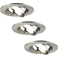 LEDVION - 3X LED Inbouwspot Rio - RVS - Dimbaar - 3W - 4000K - Ø85 mm