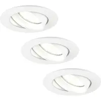 LEDVION - 3X LED Inbouwspot Rio - Wit - Dimbaar - 3W - 4000K - Ø85 mm