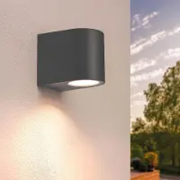 LEDVION - LED Wandlamp Antraciet & - GU10 - IP54