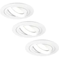 LEDVION - 3X LED Inbouwspot Tokyo - Wit - Dimbaar - 3W - 6500K - Ø92 mm