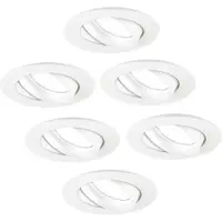 LEDVION - 6X LED Inbouwspot Rio - Wit - Dimbaar - 3W - 6500K - Ø85 mm