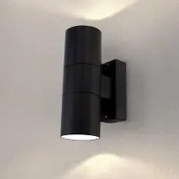 LEDVION - LED Wandlamp - GU10 - IP54 - Zwart