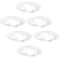LEDVION - 6X LED Inbouwspot Amsterdam - Wit - Dimbaar - 3W - 6500K - Ø82 mm
