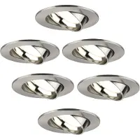 LEDVION - 6X LED Inbouwspot Rio - RVS - Dimbaar - 3W - 4000K - Ø85 mm