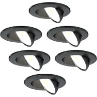 LEDVION - 6X LED Inbouwspot - Zwart - Dimbaar - 5W - IP65 - CCT - COB - Ø75mm