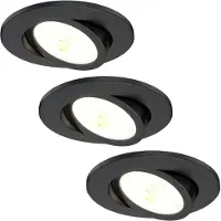 LEDVION - 3X LED Inbouwspot - Zwart - Dimbaar - 7W - IP65 - CCT - COB - Ø90mm