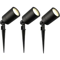 LEDVION - 3X LED Prikspots - 2700K - Zwart - 5W - IP65