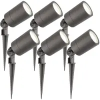 LEDVION - 6X LED Prikspots - Antraciet - IP65 - 5W - 4000K - 2M