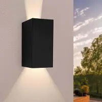 LEDVION - LED Wandlamp - 3000K - 7W - IP54 - Zwart - Cube