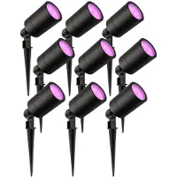 LEDVION - 9X RGBWW LED Prikspots - Zwart - IP65 - 5W - 2M