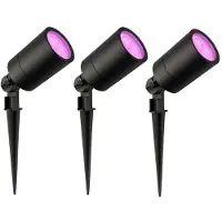 LEDVION - 3X RGBWW LED Prikspots - Zwart - IP65 - 5W - 2M