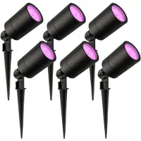 LEDVION - 6X RGBWW LED Prikspots - Zwart - IP65 - 5W - 2M