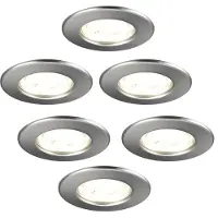 LEDVION - 6X LED Inbouwspot - Dimbaar - 5W - 2700K - Ø84mm - IP65 - RVS