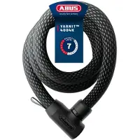 ABUS Fietsslot Textiel-kettingslot - YARNIT 4004K - Security level 7 - zwart - 140 cm - Geschikt voor elektrische fietsen en stadsfietsen - lichtgewicht - slechts 1,1 kg