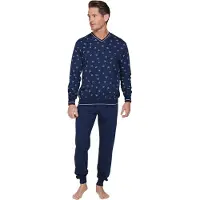 Pastunette Pyjama lang 'Cloud Navigator' donkerblauw